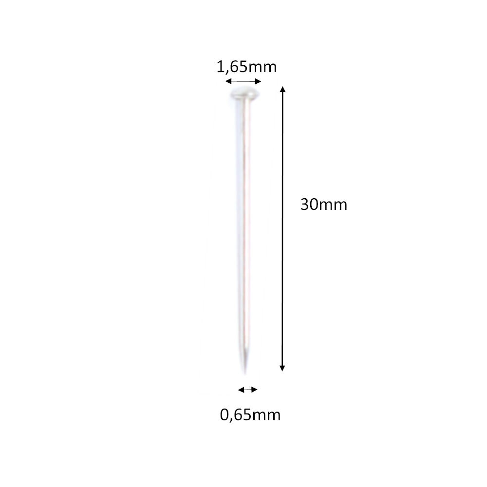 50g Stahlstecknadeln 0,65x30 mm mit Kopf