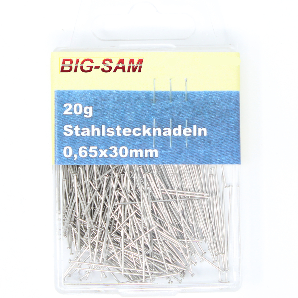 20g Stahlstecknadeln 0,65x30 mm mit Kopf