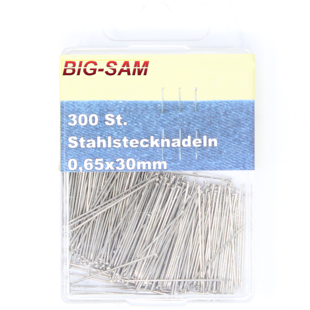 300 Stahlstecknadeln 0,65x30 mm mit Kopf