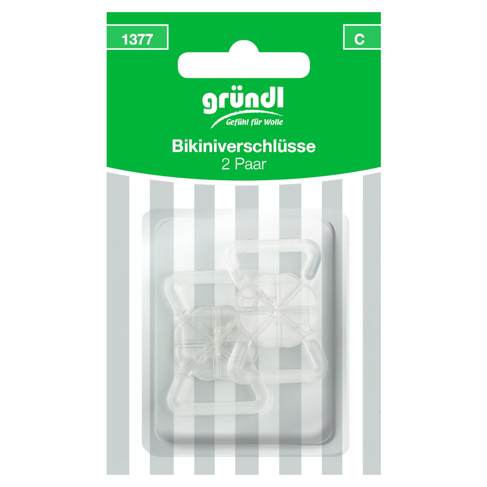 GRÜNDL | 2 Paar Bikiniverschlüsse in Transparent (1377)