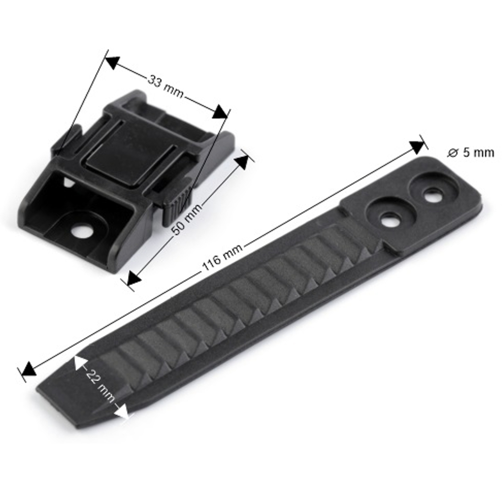 Taschenschnalle - Schließe mit Regulator 33x116 mm in Schwarz