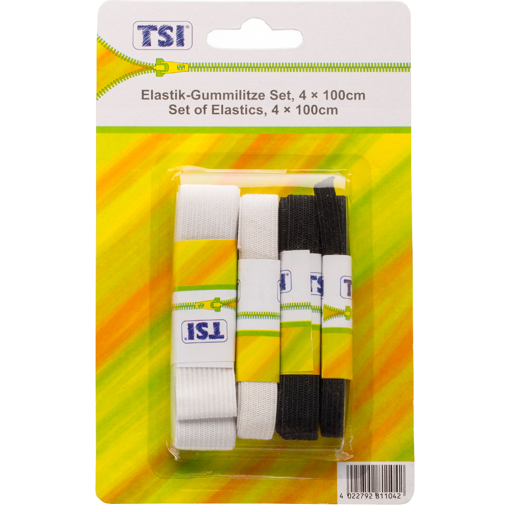 TSI | 4er Set Gummilitzen mit 8 bis 12mm Breite je 1 Meter