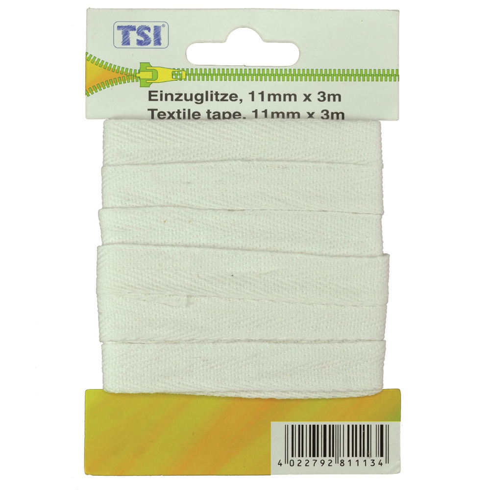 TSI | 3m Wäscheband mit 11mm Breite in Weiß
