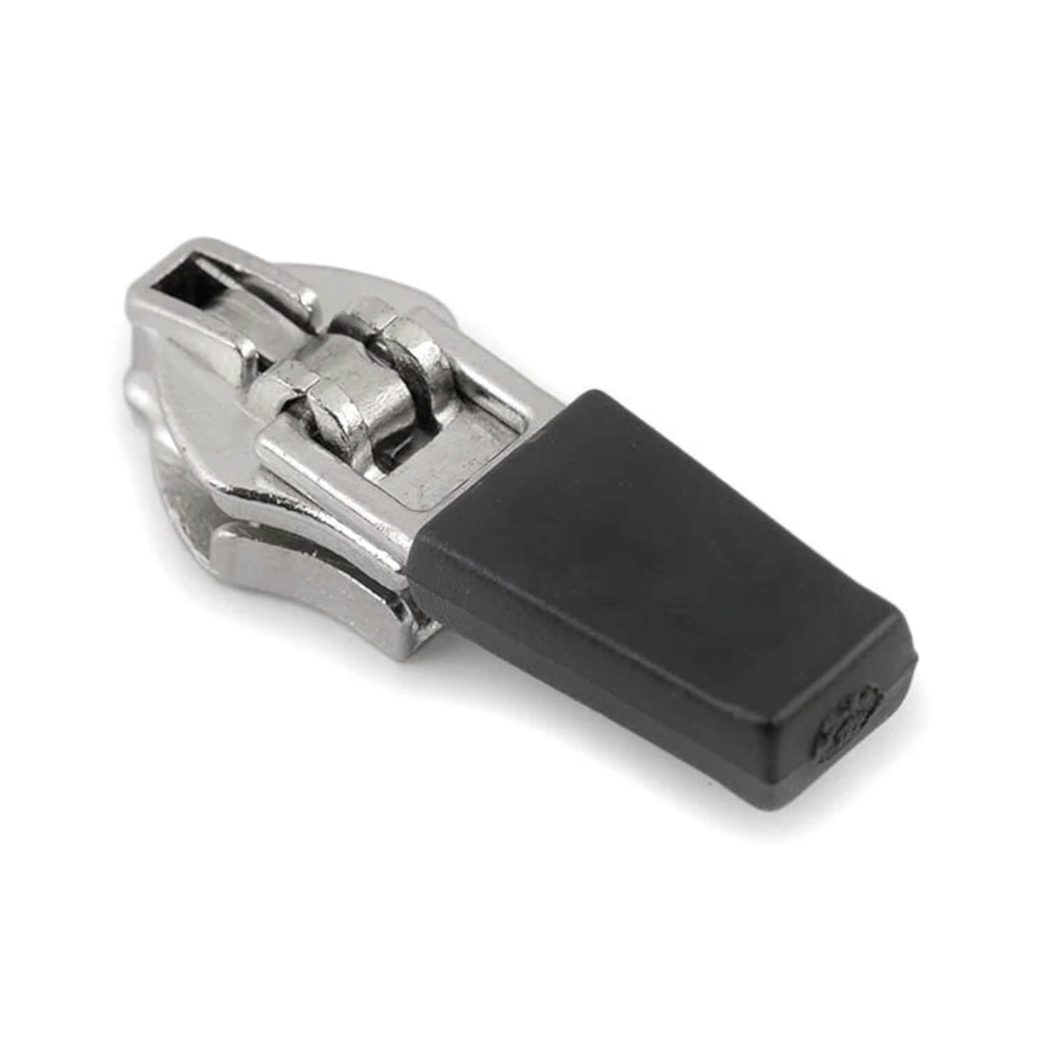 Schieber f. 5mm Spiral Reißverschlüsse silberfarben & schwarzen Kunststoff-Griff